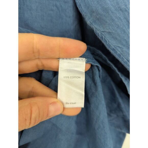 J. Jill Indigo‎ Popover Top women's size medium chambray oversized - Picture 5 of 7